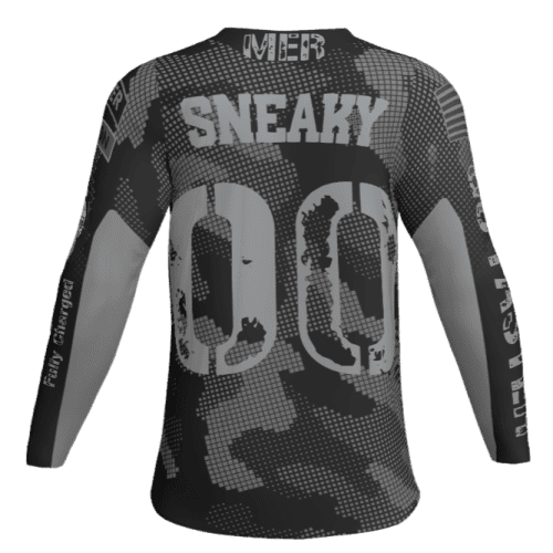 MotoBlackCamoJerseySurRonElectricMotocrossJerseyBrandMERMotoElectricRacingBACK