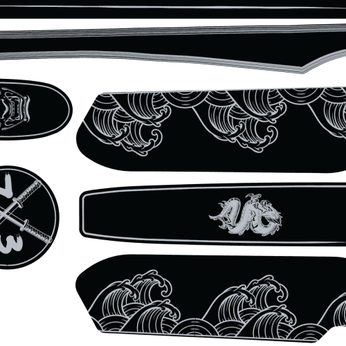 RONIN decals for Super73 and Ruroc helmets