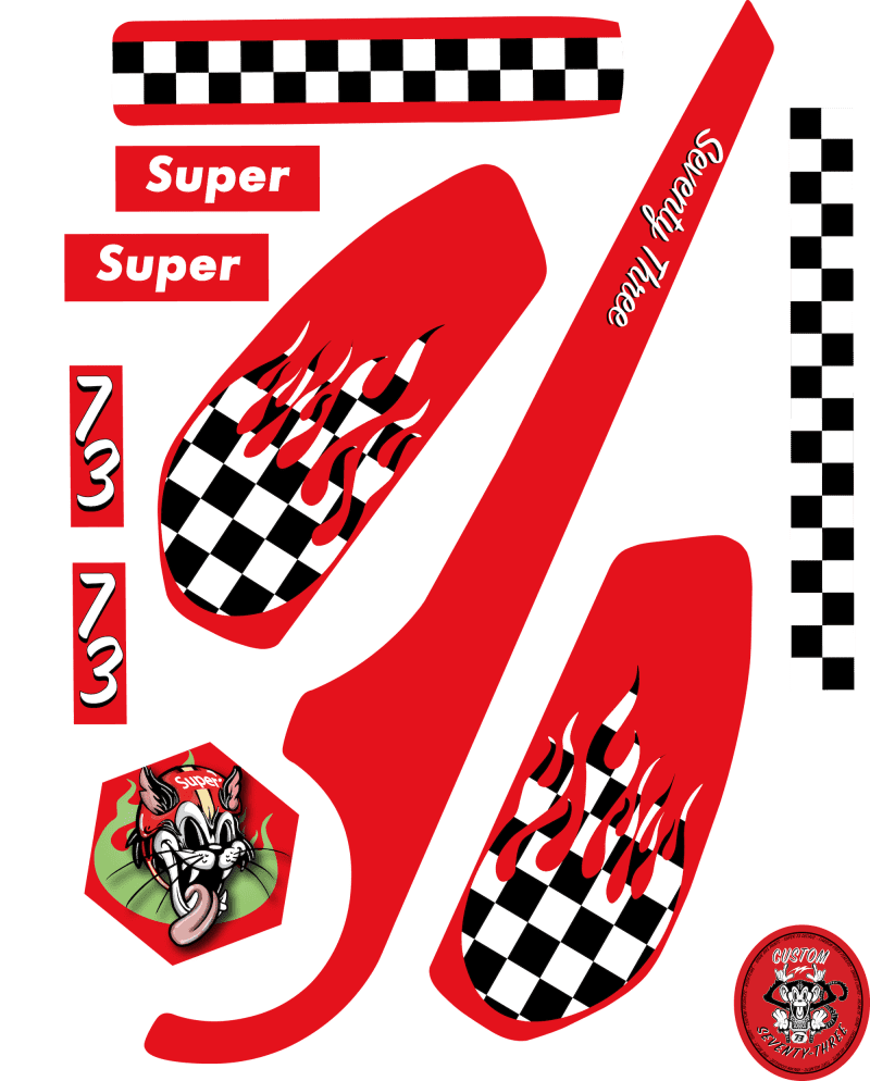 Super73 x SUPREME Decals Custom