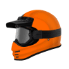 Orange Retro Moto Helmet Full Face