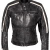 Black leather electric bike electric motorcyle jacket with armor at www.custom-ebike.com